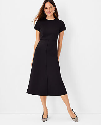 Ann Taylor The Tall Midi Flare Dress in Double Knit