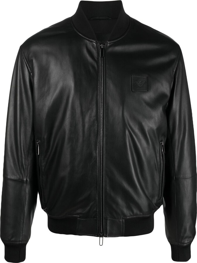 Museum verpleegster invoer Armani Leather Jacket Mens | ShopStyle