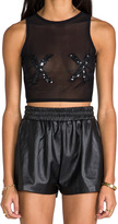 Thumbnail for your product : XOXO This is a Love Song Mesh and Sequin Top