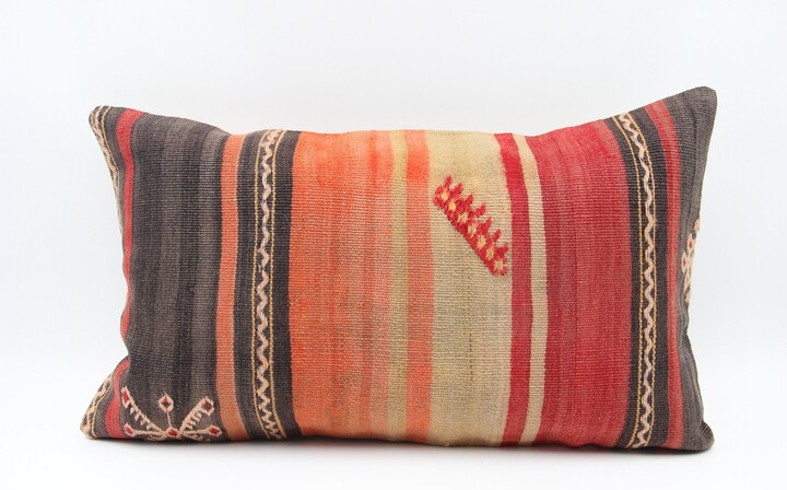 Decorative Kilim Pillow Inch cm Lumbar Cover Turkish Handmade Natural Kb-238