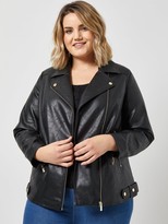 Thumbnail for your product : Dorothy Perkins Curve PU Biker Jacket - Black