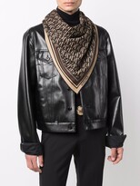 Thumbnail for your product : Versace Monogram-Patterned Knitted Scarf