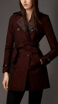 Thumbnail for your product : Burberry Floral Jacquard Detail Gabardine Trench Coat