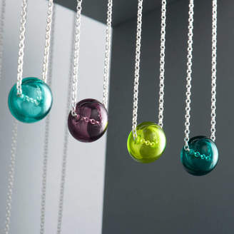 EVY Designs Sterling Silver Glass Sphere Necklace