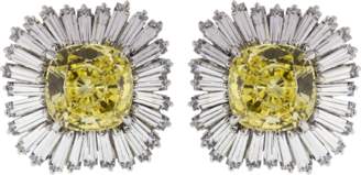 FANTASIA JEWELRY Canary And Cubic Zirconia Firework Earrings