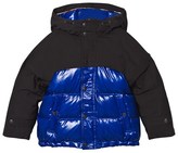 Thumbnail for your product : Burberry Navy and Black Puffer Coat with Coated Yoke and Hood