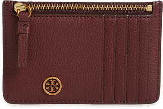Tory Burch Walker Leather Top Zip Card Case - ShopStyle