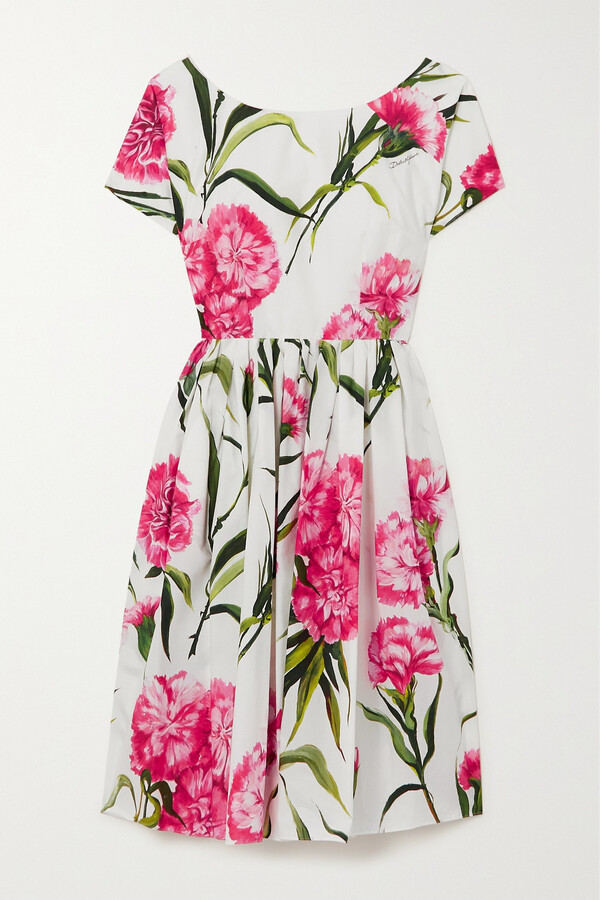 Dolce & Gabbana Floral Print Women's Pink Dresses | ShopStyle