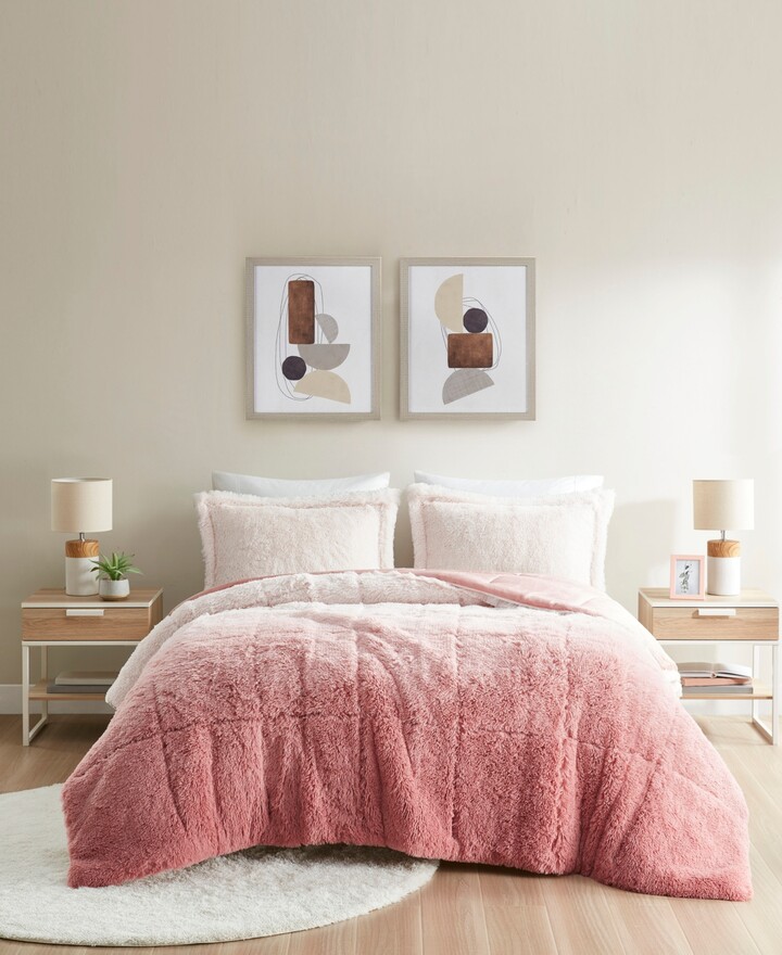 Intelligent Design Brielle Ombre Shaggy Faux Fur 3-Pc. Comforter Set, King/California King
