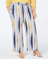 Thumbnail for your product : JM Collection Plus Size Tie-Waist Printed Pants, Created for Macy's