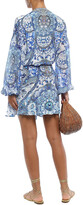 Thumbnail for your product : Camilla Lace-up Embellished Printed Silk Crepe De Chine Blouse