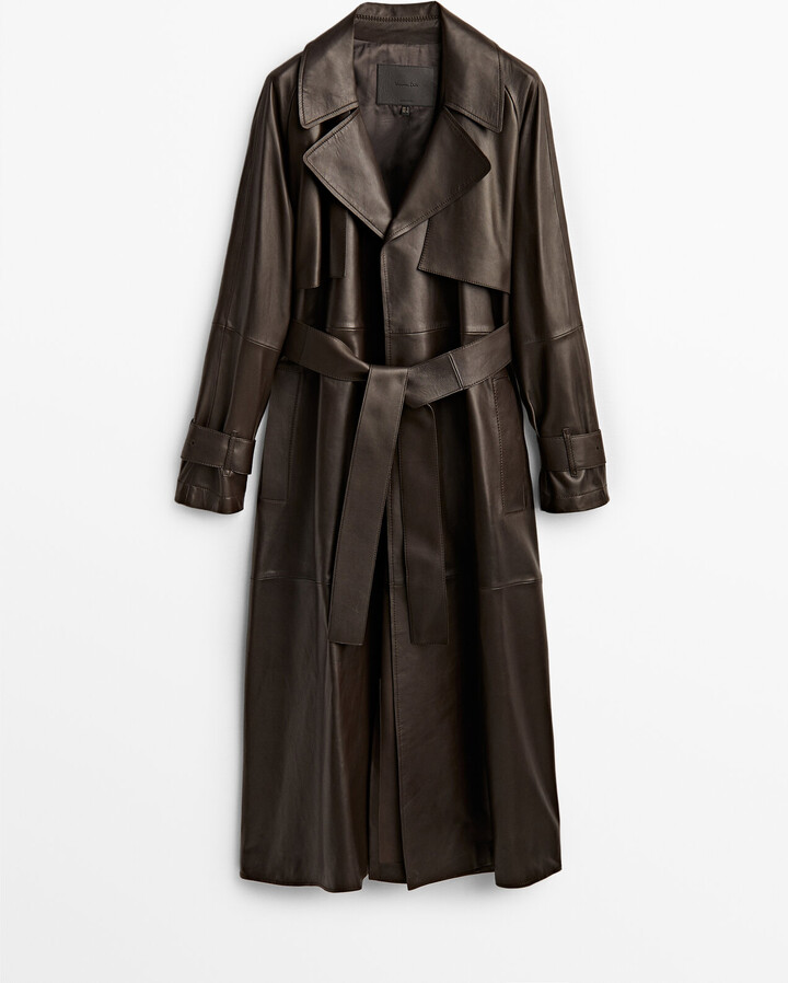 Massimo Dutti Hooded Reversible Mouton And Leather Coat - ShopStyle