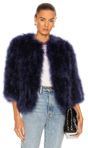 feather cropped jacket