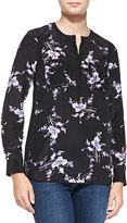 Thumbnail for your product : Rebecca Taylor Grapevine-Print Double-Pocket Silk Top