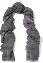 Thumbnail for your product : Brunello Cucinelli Metallic Striped Cashmere-Blend Gauze Scarf