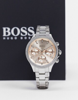 hugo boss silver watch womens