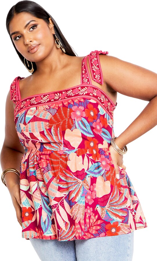 Volcom Women's Folk Yeah Shirt - Puff Sleeve Empire Waist Bohemian Top