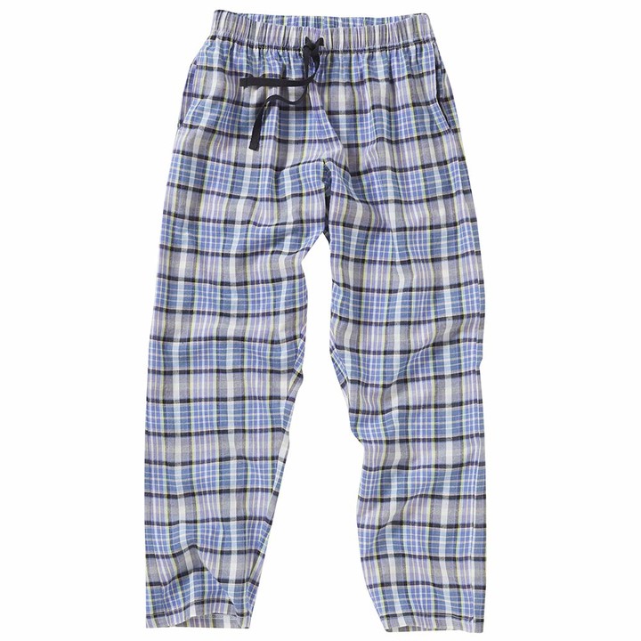 Bedlam Older Boys Long Flannel Check Pyjama Bottoms Sleep Blue Winter Nightwear