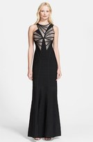 Thumbnail for your product : Herve Leger Bead Embellished Flared Bandage Gown