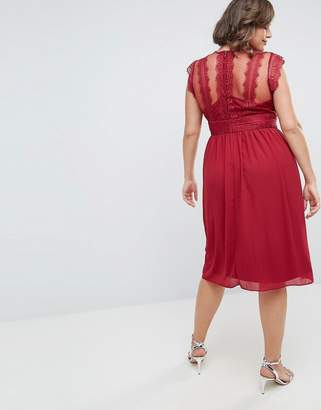 Tfnc Plus Wedding Lace Detail Midi Dress