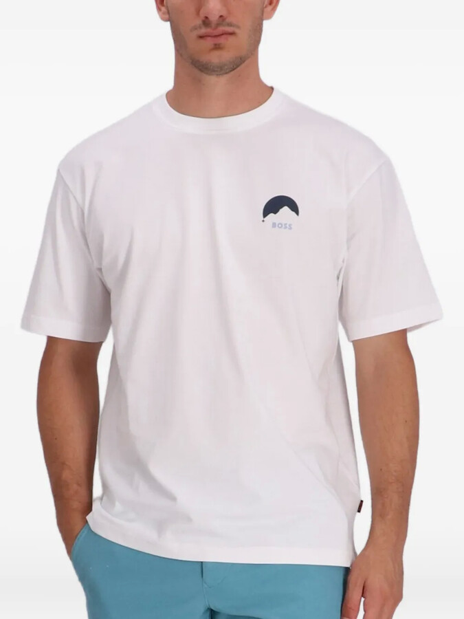 HUGO BOSS mountain-graphic cotton T-shirt