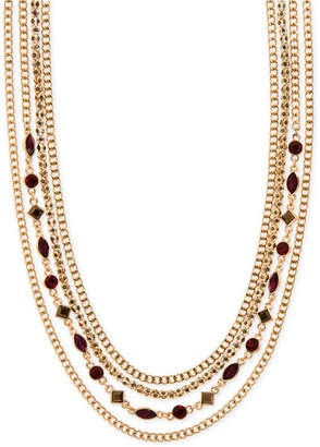 DKNY Gold-Tone Pave & Stone Multi-Row Collar Necklace, 16" + 3" extender