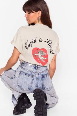BEIGE Nasty GalNasty Gal Womens Cupid Is Stupid Oversized Graphic Tee Xl, BEIGE Nasty GalNasty Gal Womens Cupid Is Stupid Oversized Graphic Tee Xl,