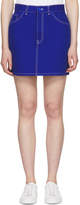 Givenchy - Mini-jupe à logo en denim bleue