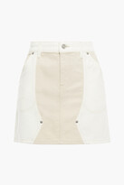 Thumbnail for your product : Current/Elliott Agatha Paneled Two-tone Denim Mini Skirt