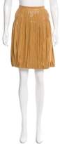 Thumbnail for your product : Alberta Ferretti Coated Pleat-Accented Skirt w/ Tags