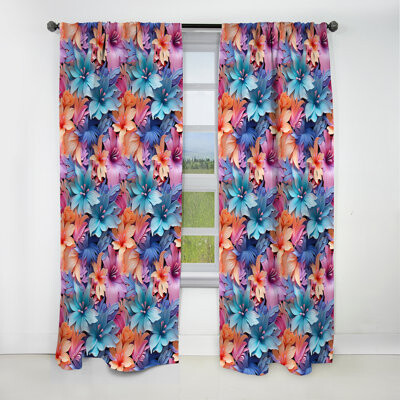 Tropical Dreamscape Iii Tropical Pattern - Floral Curtain - Blackout Curtain - 1 Panels