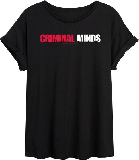 Criminal Minds Women'sCriminalMindsLargeLogoOversizedGraphicT-Shirt-Black-Medium