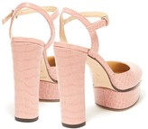 Thumbnail for your product : Jimmy Choo Maple 125 Crocodile-effect Platform Sandals - Light Pink