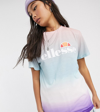 Ellesse logo t-shirt in rainbow fade print two-piece - ShopStyle