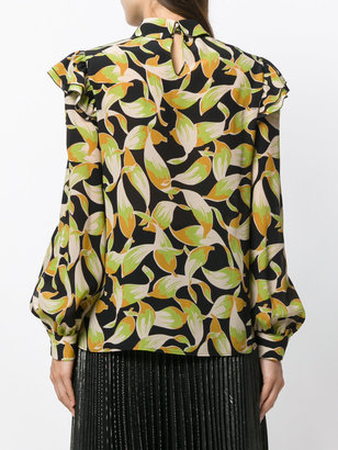 No.21 printed ruffle blouse
