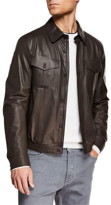 Ermenegildo Zegna Men's Ultra Light Leather Shirt Jacket