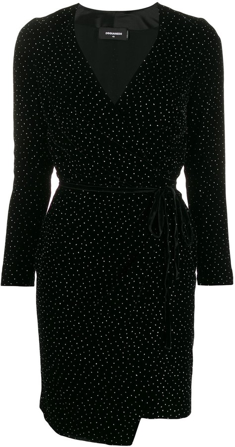 glitter wrap dress