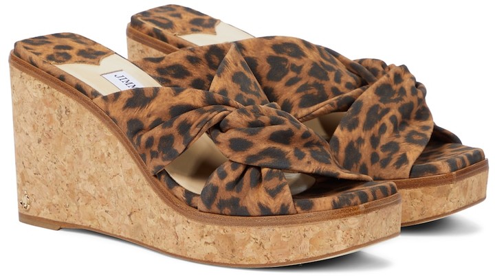 leopard print wedges uk