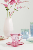Thumbnail for your product : Luisa Beccaria Set Of Two Glass Tea Cups And Saucers - Pink