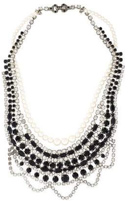 Tom Binns Crystal & Pearl Collar Necklace Silver Crystal & Pearl Collar Necklace