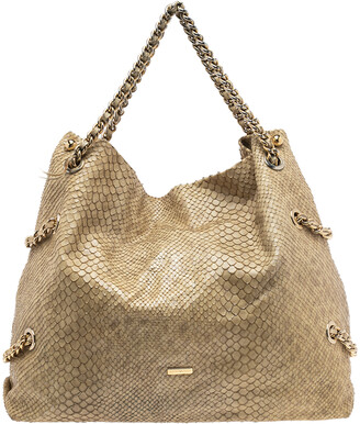 beige snakeskin bag