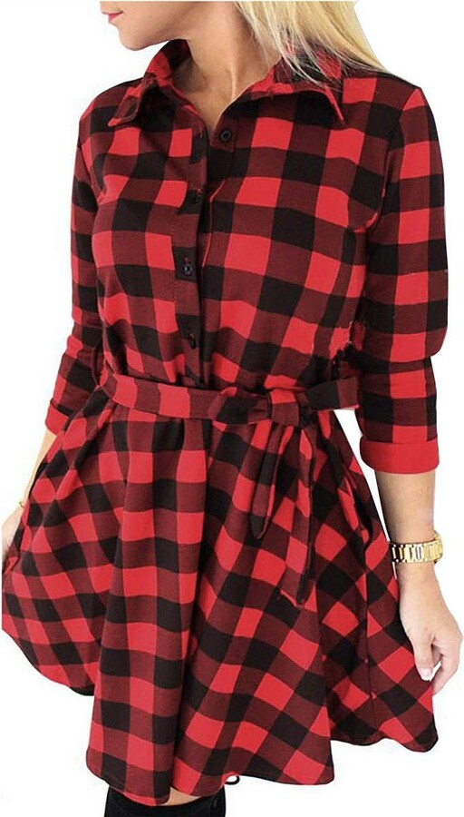 Plaid shirt dress uk Clearance