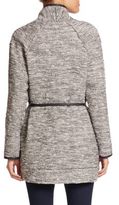 Thumbnail for your product : Rebecca Taylor Faux Leather-Trim Tweed Coat
