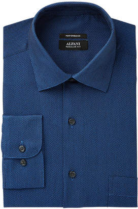 Alfani Men's Classic/Regular Fit Performance Stretch Easy-Care Honeycomb Texture Dress Shirt, Created for Macy's