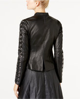 Thumbnail for your product : MICHAEL Michael Kors Embellished Leather Moto Jacket