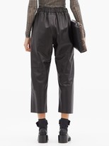 Thumbnail for your product : MM6 MAISON MARGIELA High-rise Cropped Leather Trousers - Black