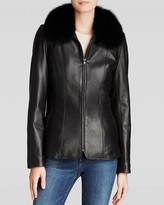 Thumbnail for your product : Maximilian Leather Jacket with Fox Fur Collar
