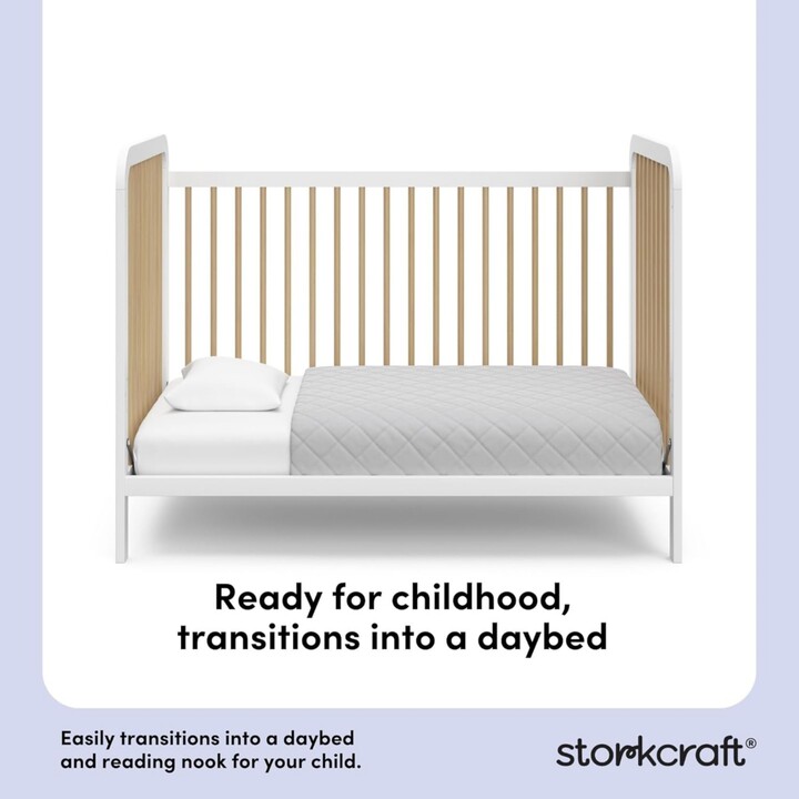 Stork Craft Storkcraft Pasadena 3-in-1 Convertible Crib - White with Driftwood