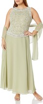 Thumbnail for your product : J Kara Women's Size Beaded Gown with Scarf Plus