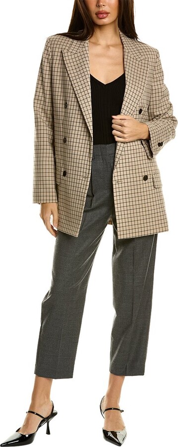 Theory Straight Wool-Blend Jacket - ShopStyle Blazers